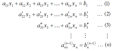 fortran program to solve equation using gaussian-elimination method